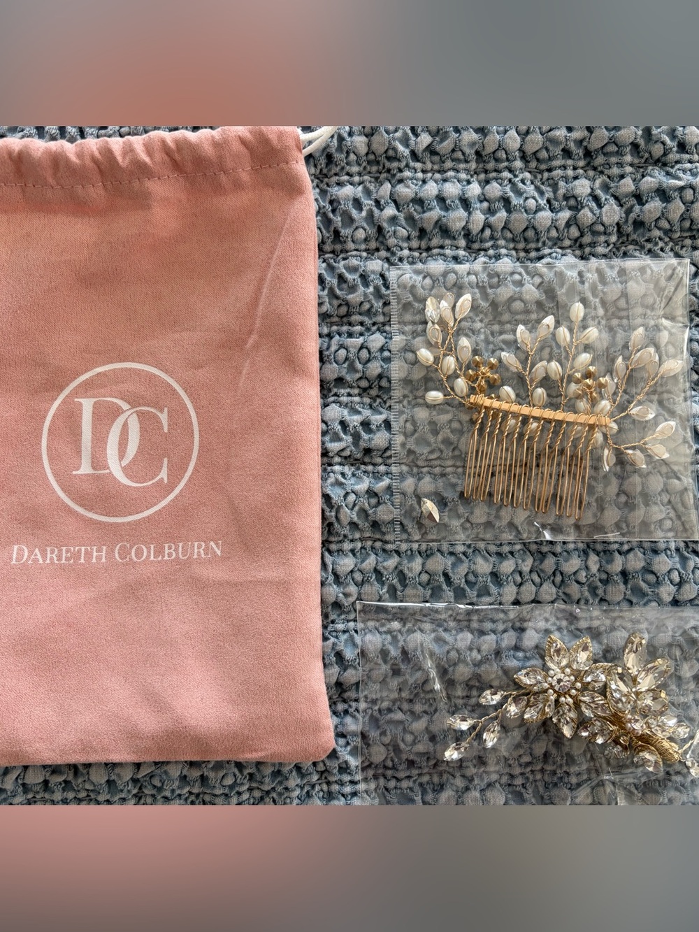Gold Bridal Hair Comb - Pearl & Crystal Accents